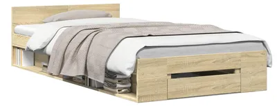 Produktbild von vidaXL Bettgestell mit Stauraum Sonoma-Eiche 80 x 200 cm Holzwerkstoff