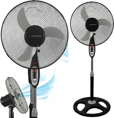 Obrázek produktu pro Výkonný Podstavný Ventilátor Typhon 16" 50 W 3 Režimy Černý Tichý Provoz Efektivní