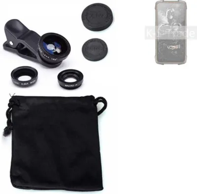 Produktbild von K-S-Trade Smartphone Kamera Linsen Set Kompatibel mit Cubot KingKong 5 Pro 3in1 Clip-On Kamera Adapter Macro Weitwinkel FishEye Fischauge Objektiv