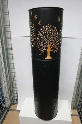 Produktbild von Gilde Windlicht, zylindrisch, "Lebensbaum", Baummotiv, Metall, schwarz, VE 2, H. 70 cm, D. 18 cm Höhe: 70.00 cm Durchmesser: 18.00 cm 55016