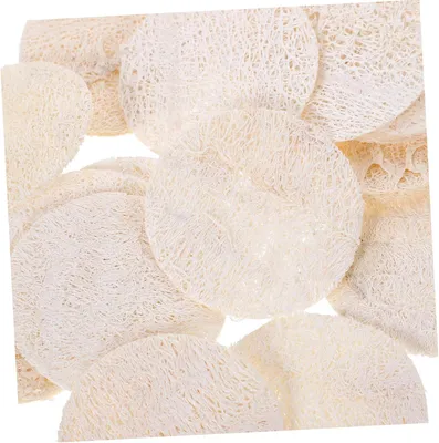 Productafbeelding van 18 natuurlijke loofahpads voor gezichtsreiniging, huidexfoliatie en massage