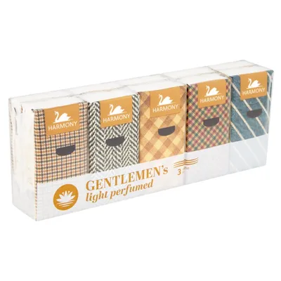 Obrázok produktu pre Papierové vreckovky 3-vrstvové HARMONY GENTLEMEN PERFUMED – 10x10ks 30376