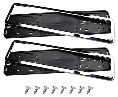 Image de Lot de 2 supports de plaque d'immatriculation en acier inoxydable pour voiture