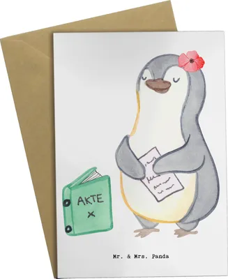 Produktbild von Mr. & Mrs. Panda Grußkarte Business Development Manager Herz - Weiß - Geschenk, osterkarte, einladungskarten, Klappkarte, hochzeitskarten, weihnachtskarten