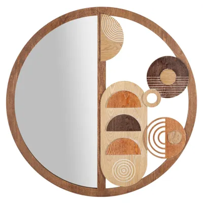 Image de FURNLUX miroir mural bloc brun 80cm / Couleur principale : brun / Dimensions : 80 x 80 x 3 cm