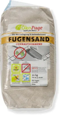 Produktbild von ÖKO FUGE Fugensand ®, Körnung:1 - 5, Verpackungseinheit:20 kg, Farbe:Grau