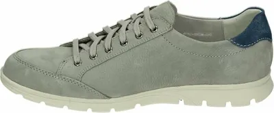 Produktbild von Mephisto Herren Sneaker hellgrau mit blauem Fersenpatch und profilierter Sohle