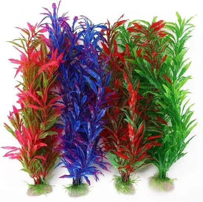 Image de Kit d'herbes aquatiques pour aquarium - Fleurs artificielles aux couleurs vives pour grands aquariums - Éléments d'herbes aquatiques d'aspect naturel