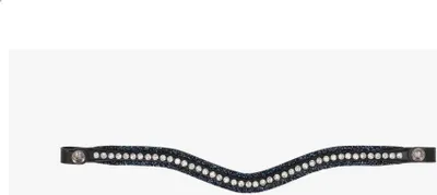 Image de Frontal QHP Skye noir/bleu marine, QHP17_taille : demi-sang