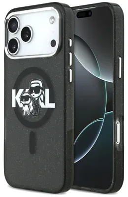 Immagine prodotto di Etui Karl Lagerfeld Iml Glitter Karl & Choupette Sketch Logo Magsafe Na Iphone 17 Pro Max - Czarne