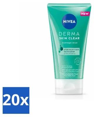 Produktbild von 20 x NIVEA DERMA Skin Clear Gesichtsscrub - gegen unreine Haut - 150 ml - Vorteilspackung - 20 Stücke