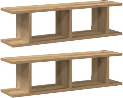 Obrázek produktu pro vidaXL Nástěnné police 2 ks. Řemeslný dub 75x18x20 cm Materiál na bázi dřeva