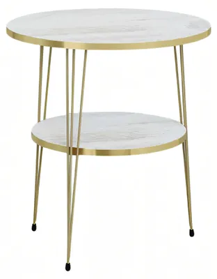 Productafbeelding van Bijzettafeltje van metaal in beige, modern en elegant salontafel