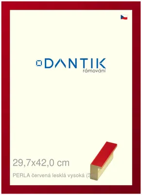 Obrázok produktu pre Rám DANTIK 29,7x42 | PERLA červená lesklá vysoká (Plexi Clear)