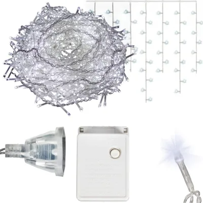 Zdjęcie produktu dla Sople 500 Led Kurtyna Lampki Zewnętrzne Ip44 Białe Zimne Flash 15 M
