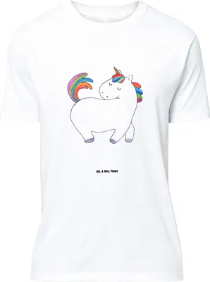 Produktbild von Mr. & Mrs. Panda T-Shirt Einhorn Stolzieren - Weiß - Geschenk, Unicorn, Einhörner, oberteil, Tshirt, Pferd, S, Reiten, Jersey-Shirt, mit Motiv