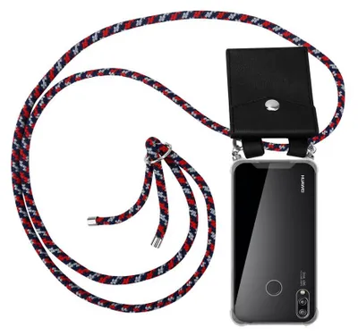 Produktbild von Cadorabo Schutzhülle für Huawei P20 LITE 2018 / NOVA 3E Hülle in Blau Handy Kette Kordel abnehmbares Etui