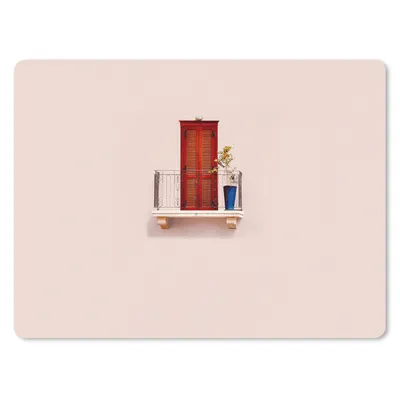 Produktbild von MuchoWow® Mauspad Mousepad Tür - Rot - Pastell - Architektur 23x19 cm - Mousepads - Maus Mat - Pad - Mausunterlage - Schreibtischunterlage - Mauspad