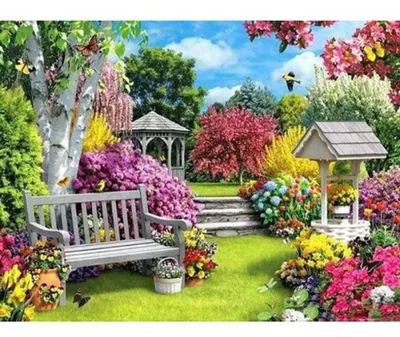 Obrázek produktu pro Diamantové malování - KRÁSNÁ ZAHRADA na rámu 40 x 50 cm