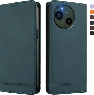 Produktbild von Hülle für Sharp Aquos R10, Retro Kunstleder Ständer Klapphülle mit Kartenfächer und Magnetische Grün