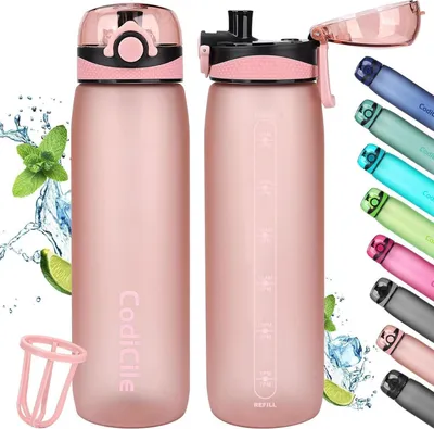Image de Gourde 1L sans BPA pour le fitness, la course, l'école - Or rose