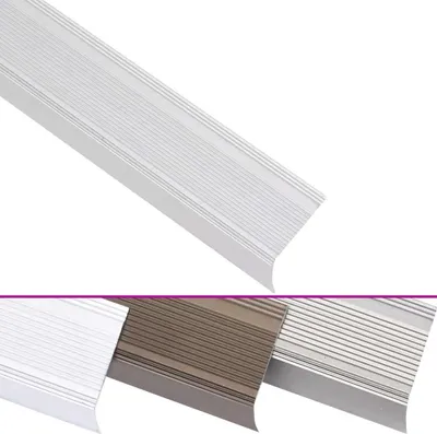 Zdjęcie produktu dla vidaXL Profile schodowe w kształcie litery L 5 szt. Aluminium 100 cm Srebrny
