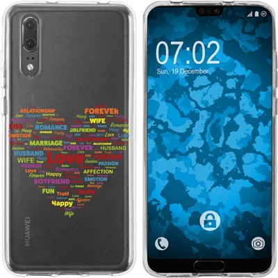 Produktbild von PhoneNatic Case kompatibel mit Huawei P20 Silikon-Hülle pride Herz M5