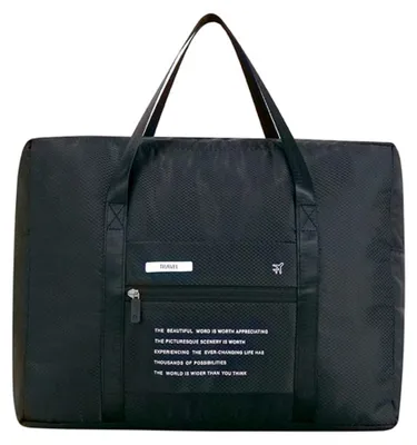 Produktbild von INF Faltbare Reisetasche Trolleygriff Polyester 35x43x17cm wasserabweisend Schwarz