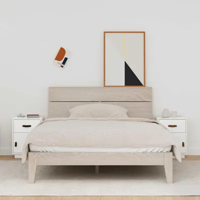 Image de vidaXL Tables de nuit 2 pcs. Blanc 40x34x55 cm Pin massif