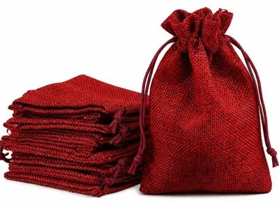 Obrázok produktu pre Vianočný kalendár na naplnenie, 24 vrecúšok, vínová farba, 10 x 14 cm
