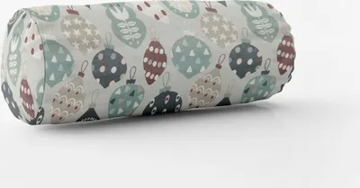 Produktbild von SCHÖNER LEBEN. Kissenhülle Merry Christmas Weihnachskugeln Baumhänge Größe 15x40cm (ØxB) Nackenrolle 15x40cm (ØxB) Nackenrolle Größe