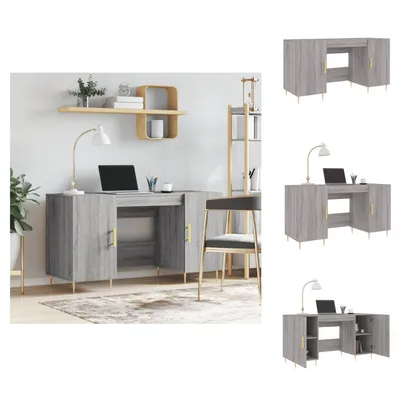 Image de vidaXL Bureau Gris Sonoma 140x50x75 cm Bois composite - Bureaux