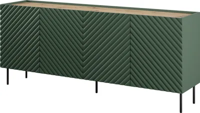 Obrázek produktu pro Příborník Onda Komoda 200X85X45 cm 4 dvířka se 2 zásuvkami Mdf zelená matná