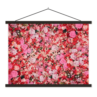 Produktbild von MuchoWow® Textilposter Blumen - Farben - Rosen 120x90 cm mit schwarzem Rahmen - Aufhänger für Poster