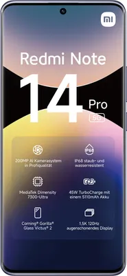 Produktbild von Xiaomi Redmi Note 14 Pro 5G 8GB/256GB Lavendel Lila (Lavender Purple) Dual SIM