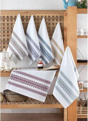 Produktbild von Toilettenhandschuhe Set, 6 Stück, 40 x 60 cm, 100% Baumwolle, Weiß, Braun, Gelb, Blau, Violett, Grau