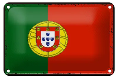 Produktbild von Blechschild Flagge Portugals 18x12cm Retro Flag of Portugal Dekoration