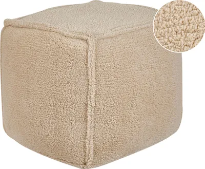 Obrázek produktu pro BELIANI Puf světle hnědý polyester 40 x 40 x 40 cm čtvercový tvar bez vzoru jednobarevný taburet otoman moderní styl obývací pokoj ložnice