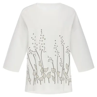 Produktbild von Damen Bluse aus der Glamour Kollektion mit 3/4-Ärmeln, Farbe Weiss, Größe M