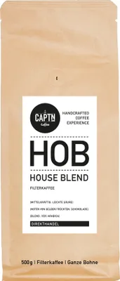 Produktbild von HOUSE BLEND Kaffee, ganze Bohne | Mittelkräftig, leichte Säure, schokoladig | 500g | Specialty Coffee aus Direkthandel