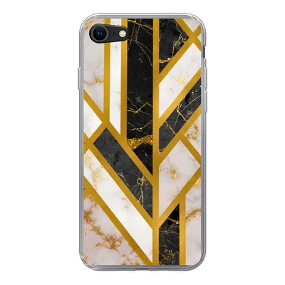 Produktbild von MuchoWow® Handyhülle Schutzhülle Hülle für iPhone 8 Marmor - Gold - Glitzer - Luxus Silikon Softcase Handy Hülle - Schutzhaube