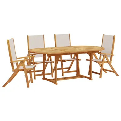 Produktbild von 5-tlg. Garten-Essgruppe Massivholz Akazie und Textilene