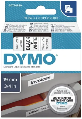 Productafbeelding van Dymo® S0720830 Schriftband D1, kunststof - gelamineerd, 7 meter x 19 mm, zwart/wit