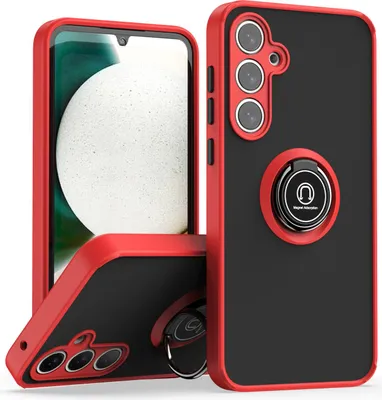 Image de Étui pour Samsung Galaxy A35 étui TPU translucide mat avec porte-anneau et support Rouge