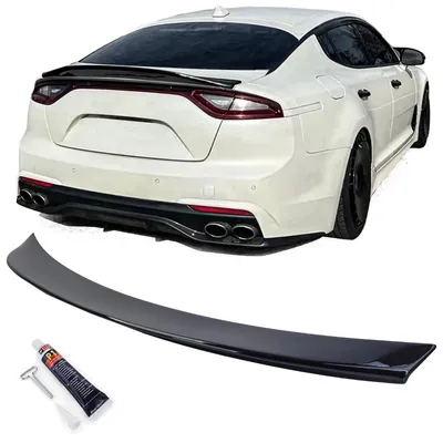 Für Kia Stinger 2017-2023 Heckspoiler Spoilerlippe SCHWARZ GLANZ in der Farbe SCHWARZ von Carparts-Online GmbH