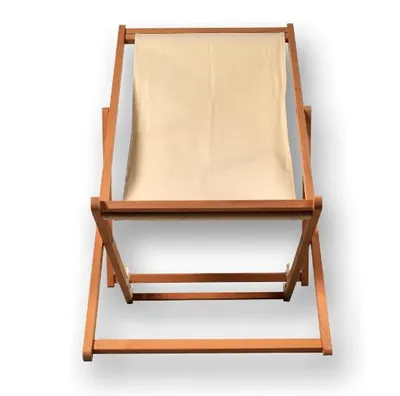 Produktbild von Liegestuhl Holz Klappbar bis 120 kg, Strandstuhl, Strandliege, Holz