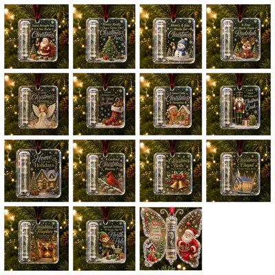 Produktbild von 15 Stück Weihnachten Dekoration,Christmas Weihnachtsanhänger mit Geldhalter, Weihnachtsmotive