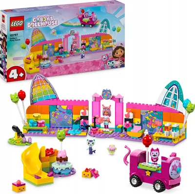 Obrázek produktu pro LEGO 4+ Gabbyin domeček pro panenky Gabbyin párty pokoj, diskotéková hrací sada se skluzavkou a figurkami zvířat pro kreativní hraní rolí, dárek pro dívky a chlapce ve věku 4+ 10797