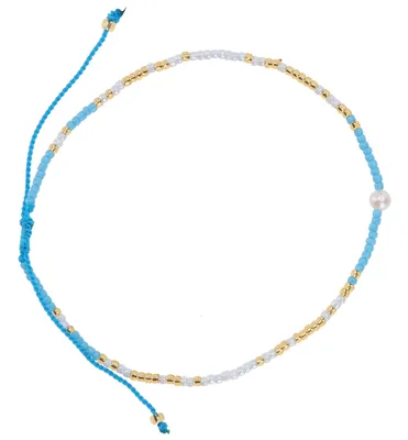 Produktbild von Glasperlen Fußkettchen, Ethno Fußband, Yoga Schmuck - Türkis, Fußketten & Bauchketten