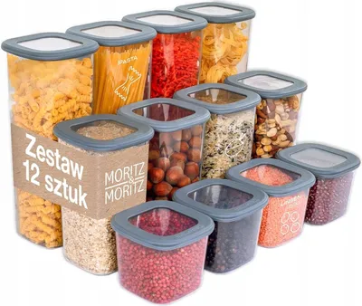 Produktbild von Aufbewahrungsboxen 12er Set luftdicht Küche Vorratsbehälter